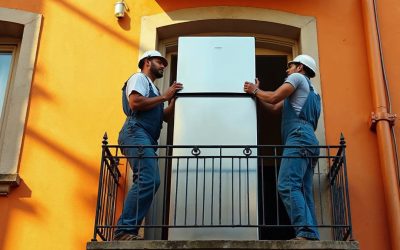 Cómo subir una nevera por un balcón en Palma, Mallorca, Baleares
